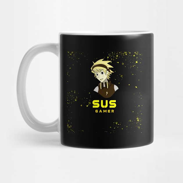 Sus Funny Gamer Quotes Sus Gamer, friend gift, golden yellow design by AbsurdStore